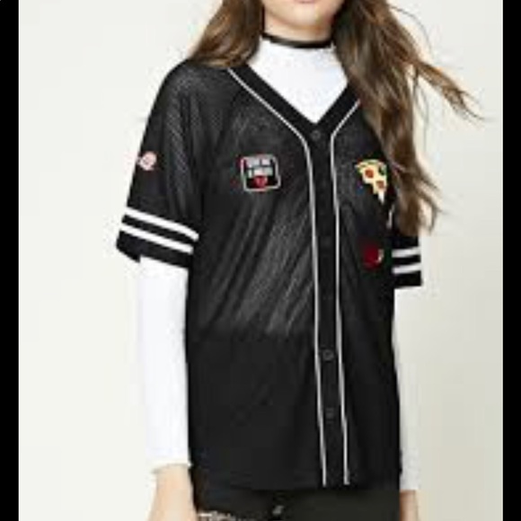 Forever 21 black blouse jersey see through - Picture 9 of 9